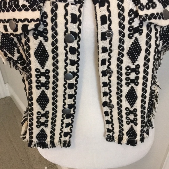 Promod Woven Cotton Vest w Snap Front in Ethnic Motif Size Medium - Picture 3 of 9